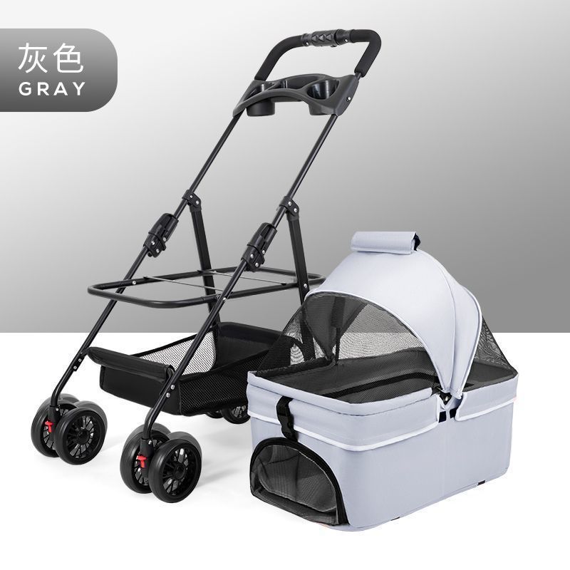 小型宠物猫狗推车儿童宝宝过家家玩具小拉车手推车外出宠物车狗车|undefined