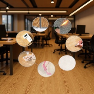 Wood Grain Flooring for Home Living Room and Bedroom, Spc Interlocking Pvc Plastic Sheet, Smoke and Scald Resistant, Factory Wholesale, Minimalist Style