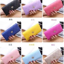 新款钱包皇冠女大容量手拿包手机包学生零钱包时尚长款女绣花卡包