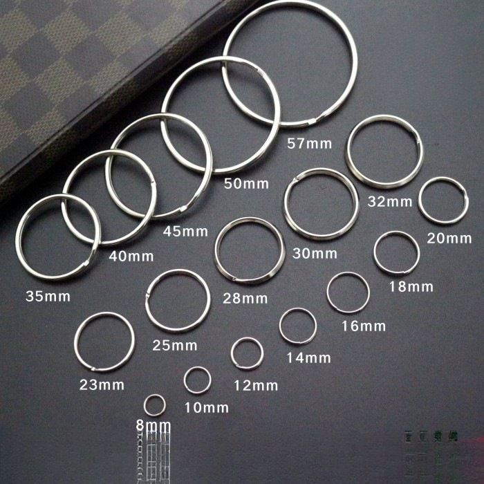 钥匙环圈加厚不锈钢钥匙扣钢丝小环配件窗帘挂钩镀镍二手车公寓圆