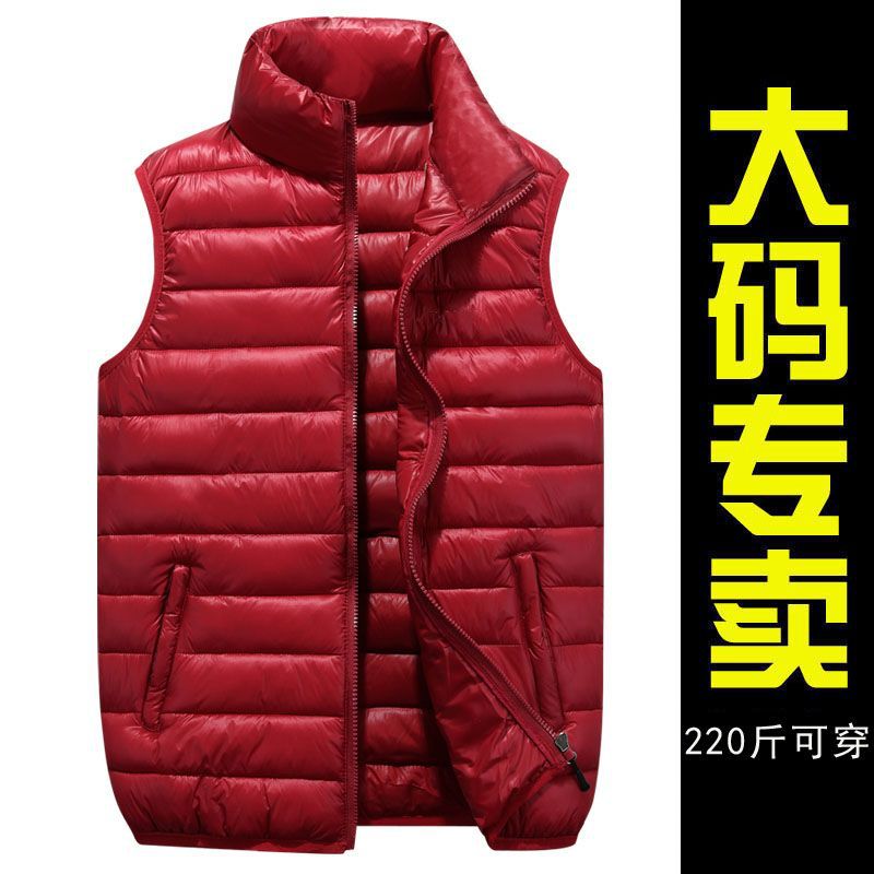加肥加大坎肩胖斤羽绒棉马甲外套女妈妈马夹大码中老年背心