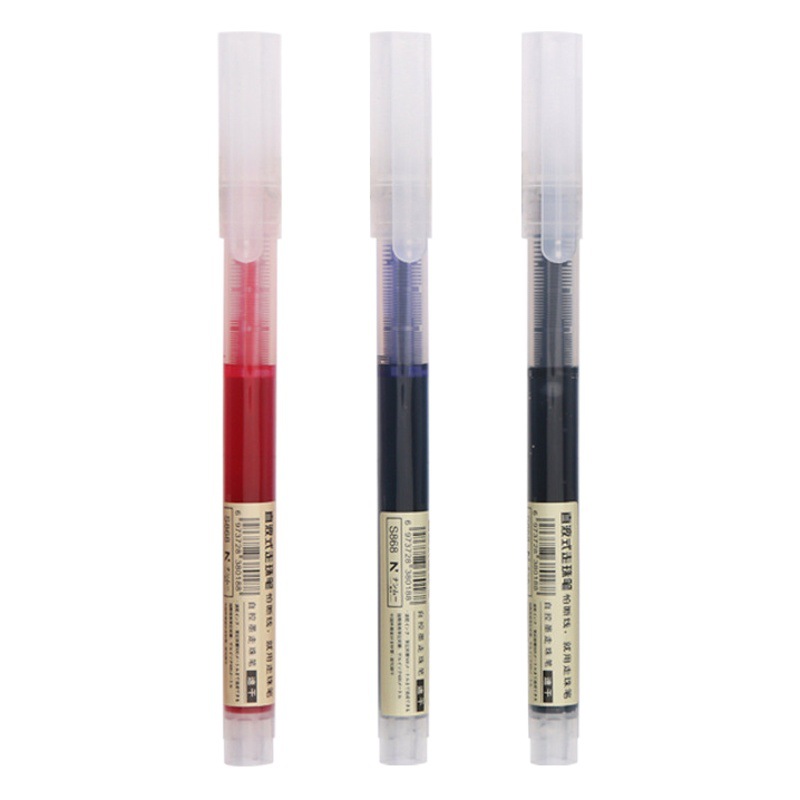Bolígrafo de tinta líquida de suministro directo del fabricante, bolígrafo de secado rápido, bolígrafo de gel de alta capacidad, papelería, negro, rojo, tipo tubo de aguja