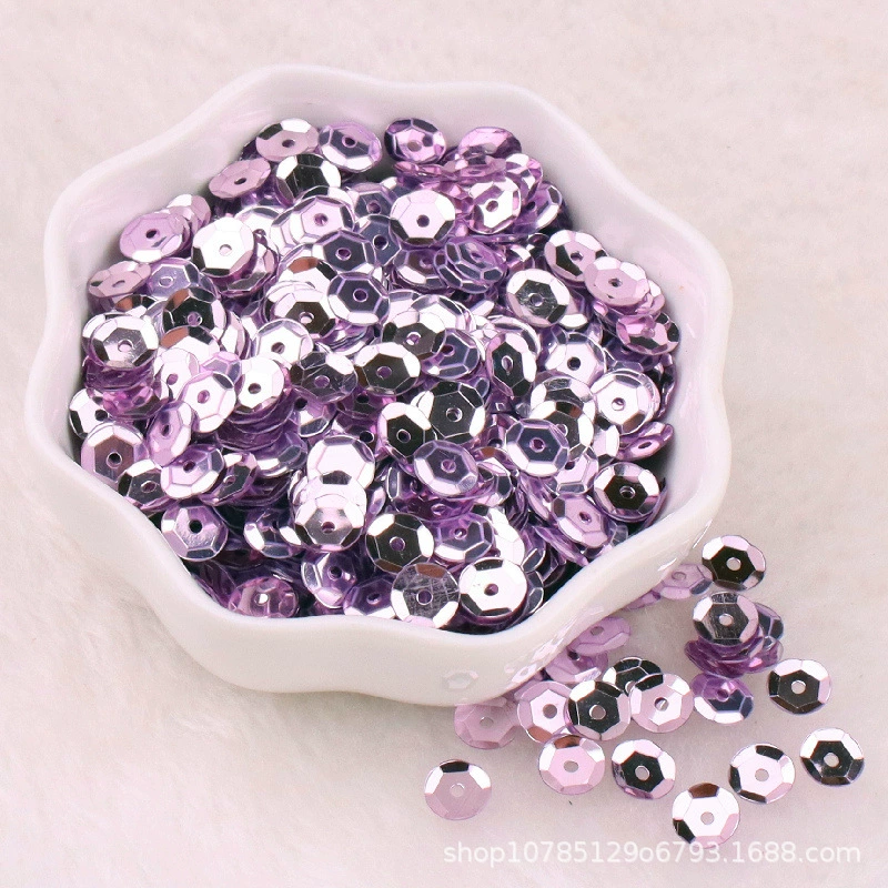 6mm серебристый с ажурной подошвой sequins, ярко светящийся лазерный круглый вогнутый планшет DIY пошив одежды вспомогательные материалы аксессуары