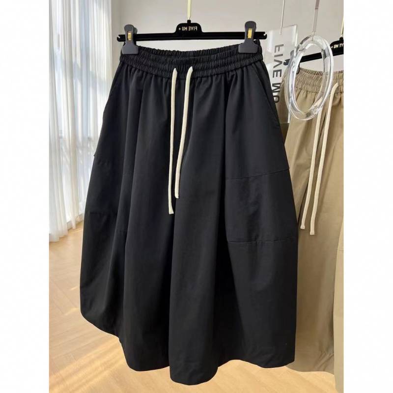 Plus-Size High-Waisted Slimming Summer Thin Cropped Wide-Leg Pants Versatile Skirt Pants 150kg 100kg