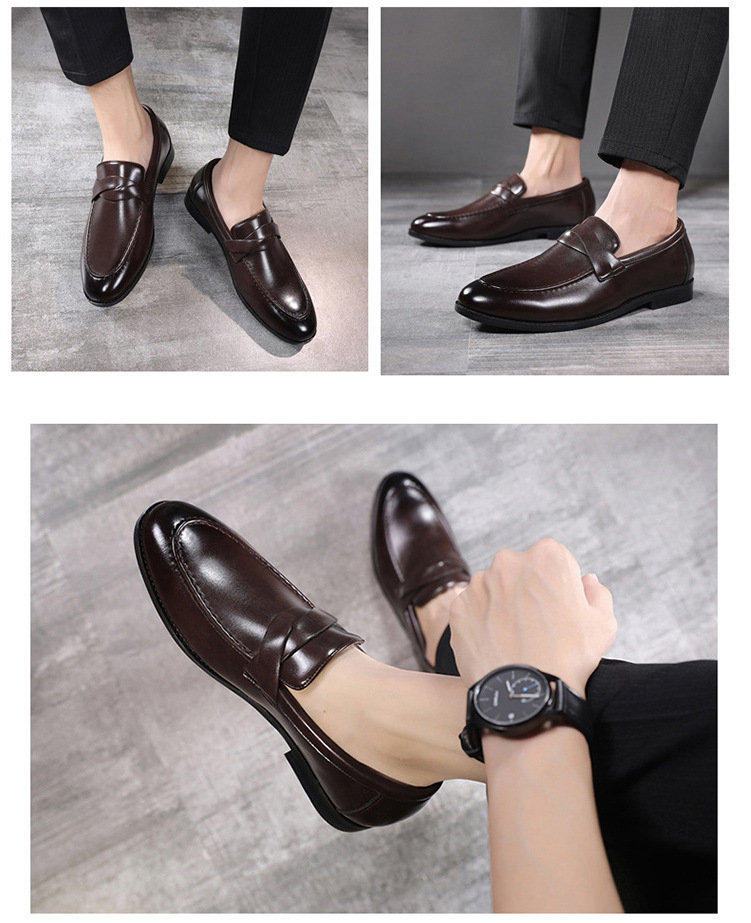 Young small leather shoes slip-on men's shoes casual shoes_voghion.com