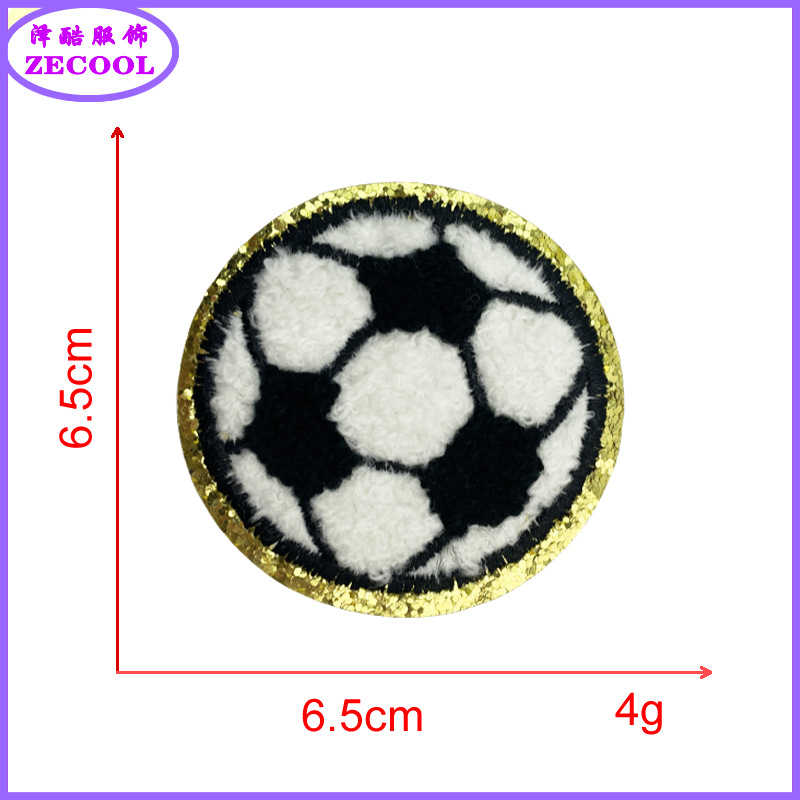 그릿 * 흑백 * 축구 * 높이 6.5cm * 혼합 자수