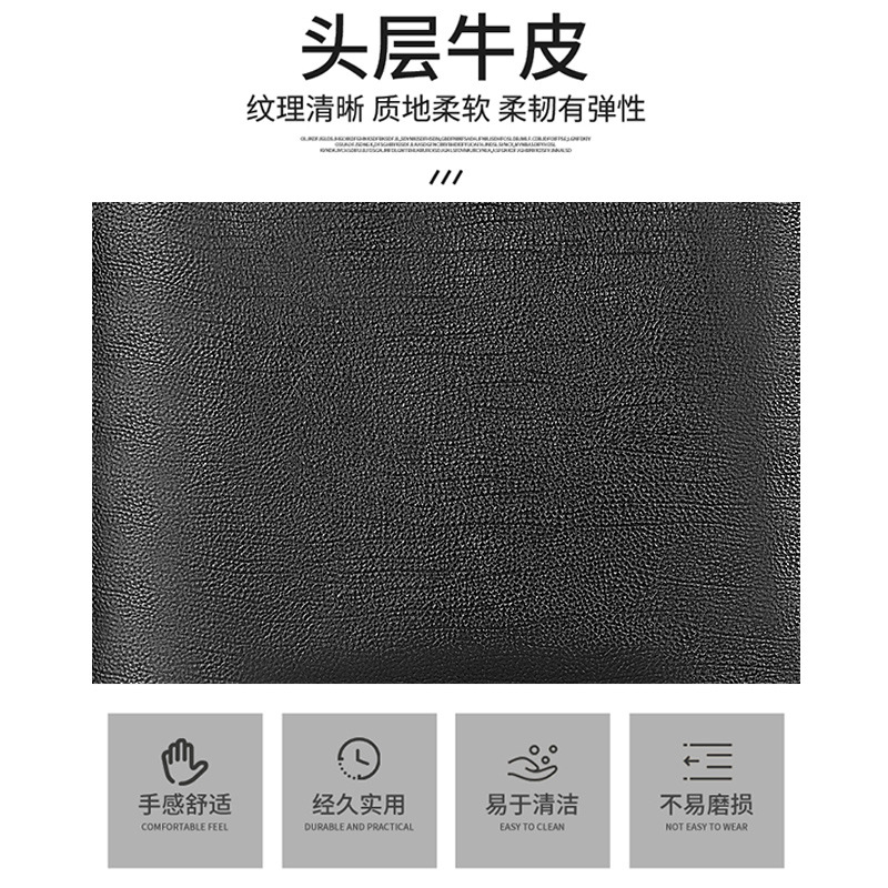 Maletín vertical bolso de los hombres primera capa de piel de vaca bolsa de mensajero casual de negocios bolso de los hombres de cuero negro entrega de una sola pieza