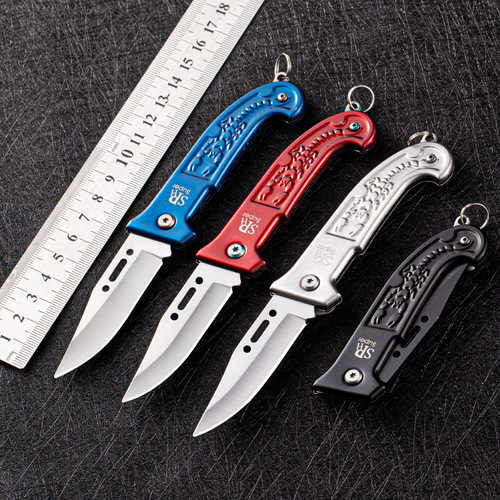 Outdoor portable keychain knife multi-function high hardness sharp knife camping knife folding knife mini fruit knife