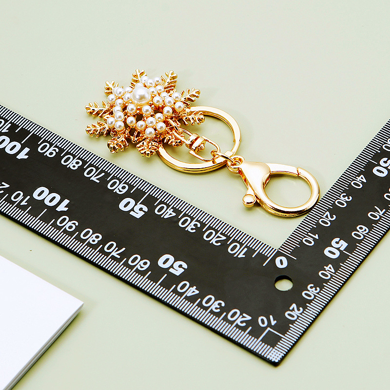 Inlay Design Korean Style Style Korean Style Snowflake Alloy Inlay Rhinestones Christmas Women's Bag Pendant Keychain