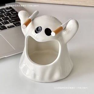 Cute Ghost Ashtray, Super Cute, Same Style as Xiaohongshu, Funny and Beautiful Smoke Extinguishing Sand for Home Use [Free Shipping]