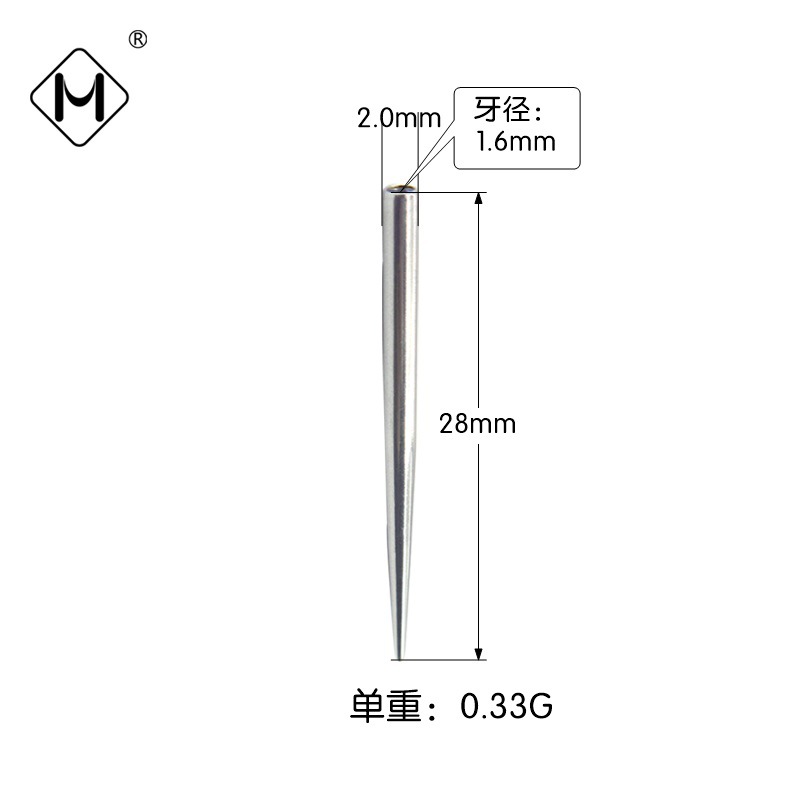 Meishier 316F ステンレス鋼穿孔ガイドロッドチタン鋼補助穿孔針外歯ガイド針雌ねじ穿孔