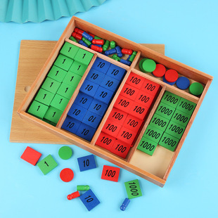 Montessori mathematics teaching aids stamp game Kindergarten Bank education Montessori Early Education Educational Toys