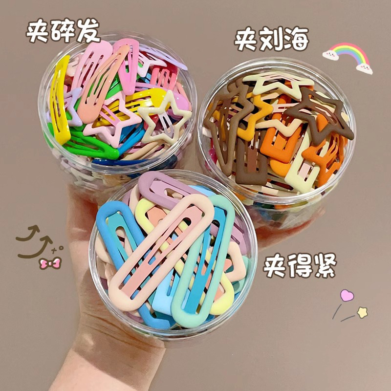 ins colorido redondo no daña clip de pelo para niños lateral frisa clip de pelo 2025 nuevo toque de pelo rojo en línea para mujeres