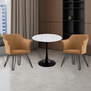 Balcony Tea Table and Chair Leisure Table and Chair Three-piece Set One Table and Two Chairs Rock Board Coffee Table Negotiation Reception Table and Chair Combination