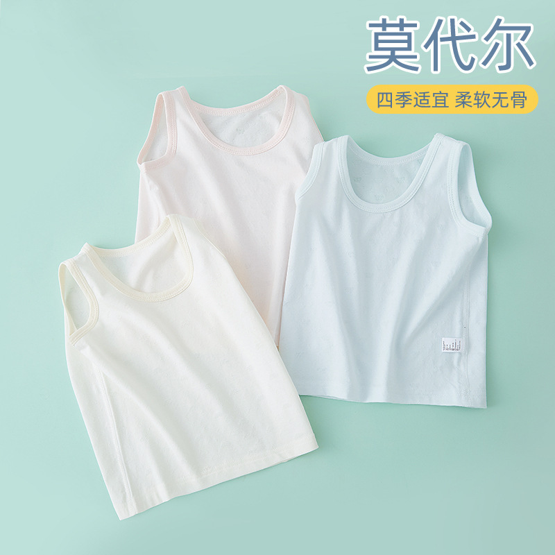 赤ちゃんの赤ちゃんのベスト夏の薄いモデルのモーダルの子供のノースリーブキャミソールの新生児の下の服の赤ちゃん