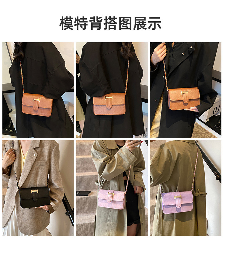 This stylish, high-quality, and trendy hand-held crossbody bag is a new cross-border women's bag for autumn and winter 2024. It features a checkered commuter single-shoulder bag Specification drawing