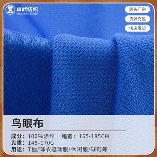 75D/72F Pinhole Bird's Eye Cloth Spring and Summer Quick-Drying Sportswear T-Shirt Mesh Cloth Pinhole Dot Bird's Eye Cloth Fabric