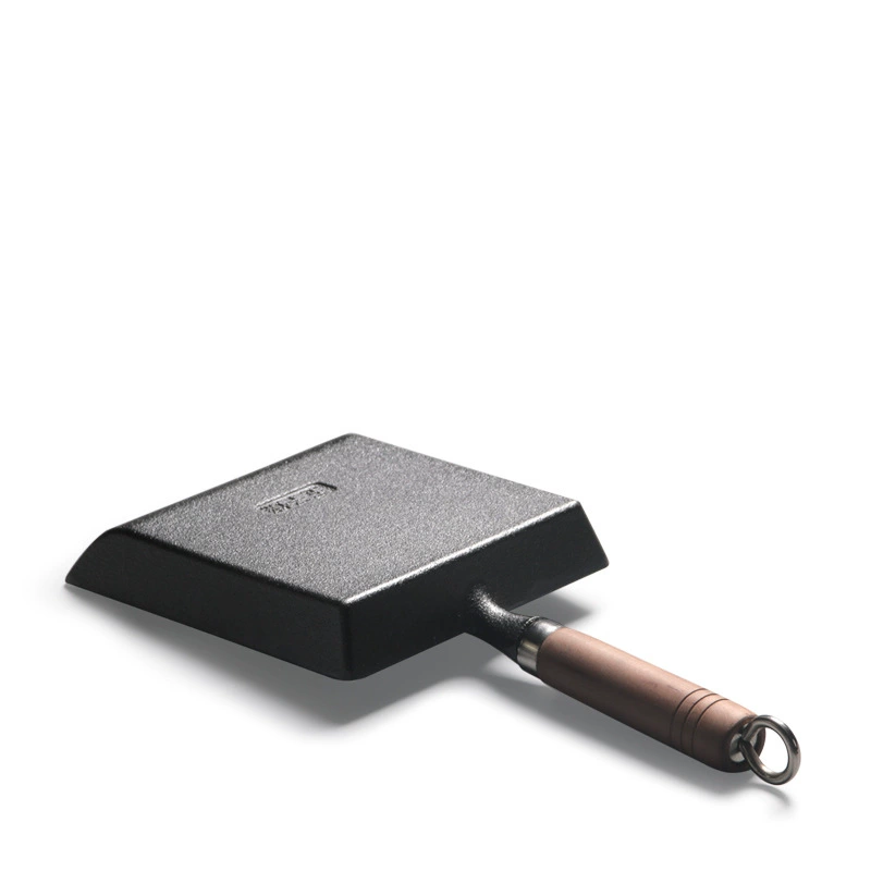 Cast iron jade boiled Japanese-style rectangular non-coated frying cooker square family thick fried cooker