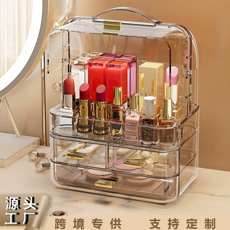 Ящик для хранения косметики, настольный высококачественный мини-ящик для хранения помады, ящик для хранения ювелирных изделий с крышкой