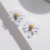 South Korean goods, earrings, asymmetrical silver needle, flowered, silver 925 sample