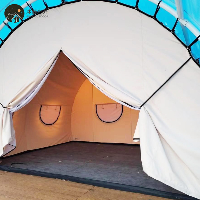 Muye acampar al aire libre tienda de campaña del hotel estructura de acero que acampa salvaje tienda de campaña de lujo campamento residencial tienda de ocio