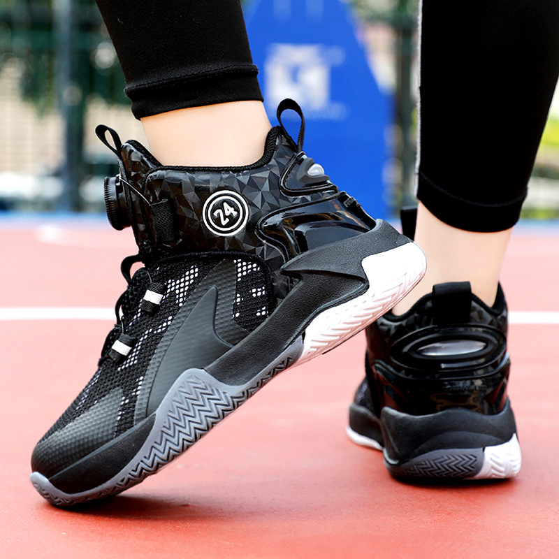 Niños 2025 niños botones giratorios zapatos deportivos de primavera y otoño estudiantes zapatos para correr otoño nuevos zapatos de baloncesto