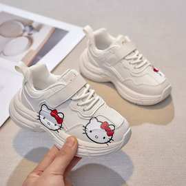 2025年春季新款男女童跑步鞋可爱KT猫运动鞋儿童中大童轻便小白鞋