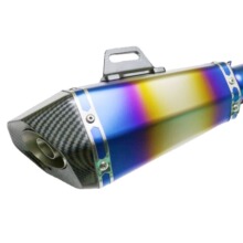 厂家直销摩托车改装排气管消声器六角锥形消声器大排量带消声塞