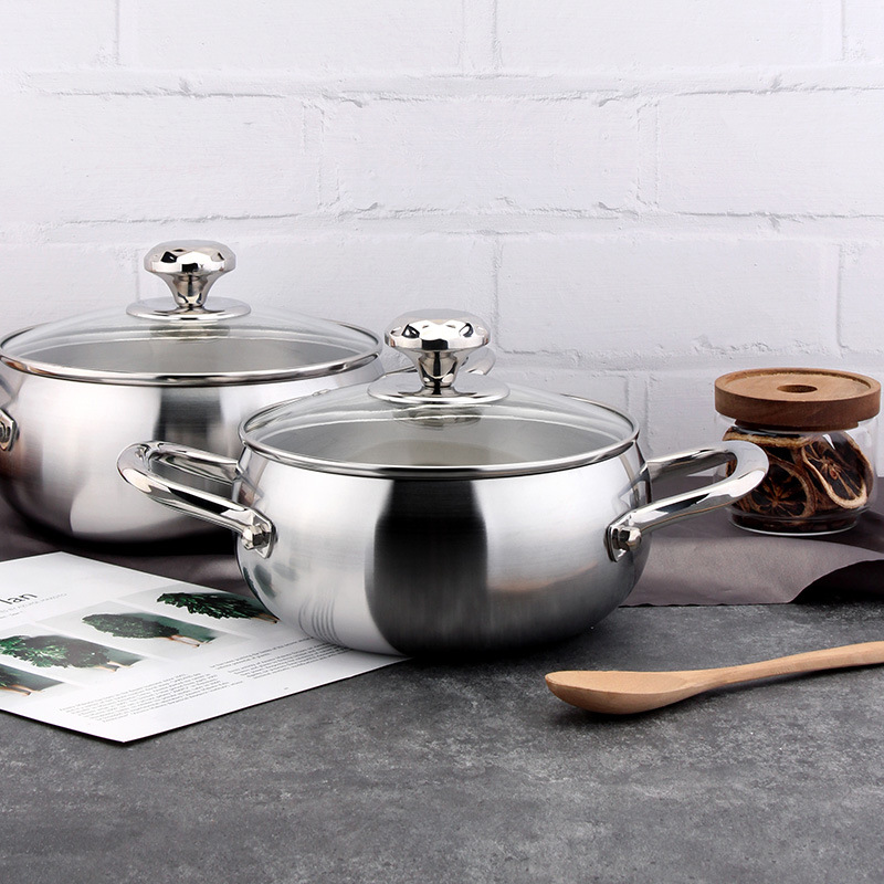 COOKONE18 / 10 acero inoxidable diamantes de doble oreja tambor olla de cocina gruesa olla de cocina 304 olla de gachas domésticas