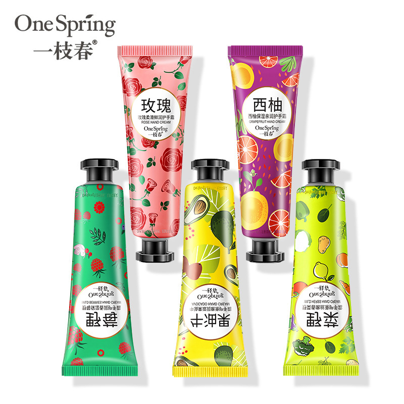 Yizhichun planta de fruta fresca Extracto de crema de manos fragancia elegante hidratante productos de cuidado de manos al por mayor
