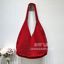 【博主同款针织包】巨出片！韩系慵懒度假镂空编织包2026春夏新款