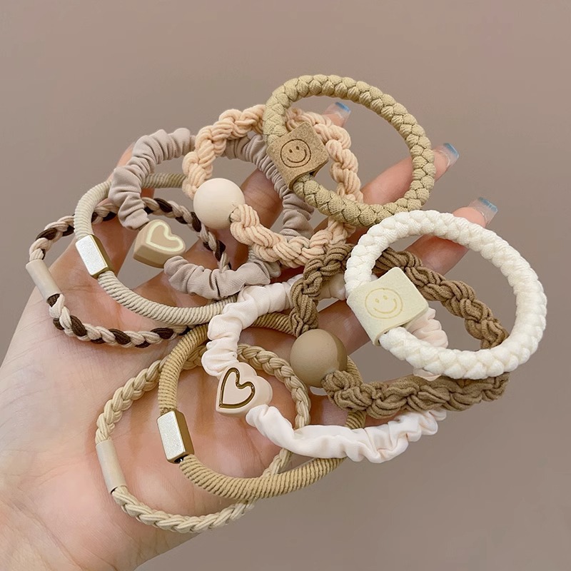 Banda de goma para mujer después de atar la cabeza, cabeza alta, cola de caballo, cuerda de pelo, temperamento, cuerda de cabeza, alta elasticidad, goma elástica duradera, simple nuevo anillo para el cabello