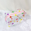 Brand waterproof handheld capacious cosmetic bag PVC, storage system for traveling, South Korea, internet celebrity, flowered