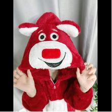 加厚高品质珊瑚绒熊卡通动物连体睡衣女冬季法兰绒家居服情侣