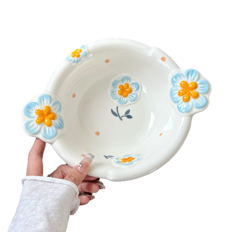春の花食器、小さな生野菜皿、食器、エンボス加工家庭用セット、高価値ボウルとプレートセット、ボウルセット|undefined