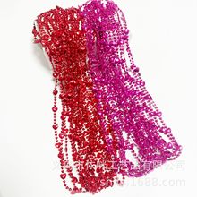 跨境饰品情人节派对爱心项链  婚礼派对爱心项链 电镀连线珠项链