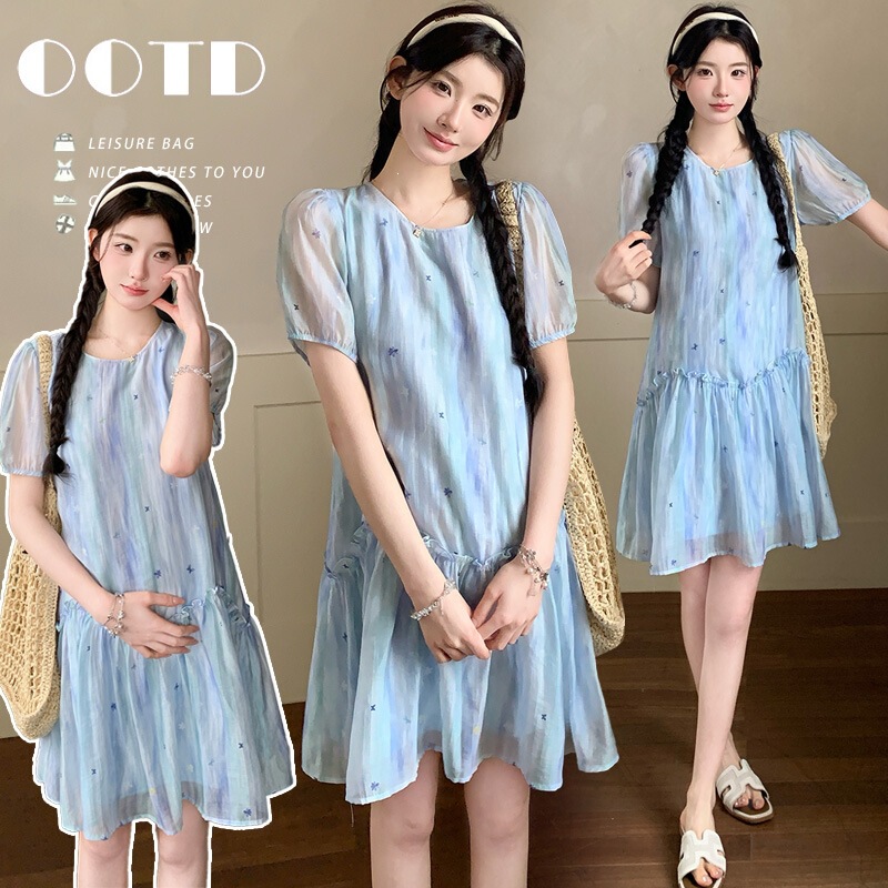 Maternity Wear 2026 Summer New Designer Style Gentle, Fashionable, Versatile, Lazy Style Loose Maternity Dress