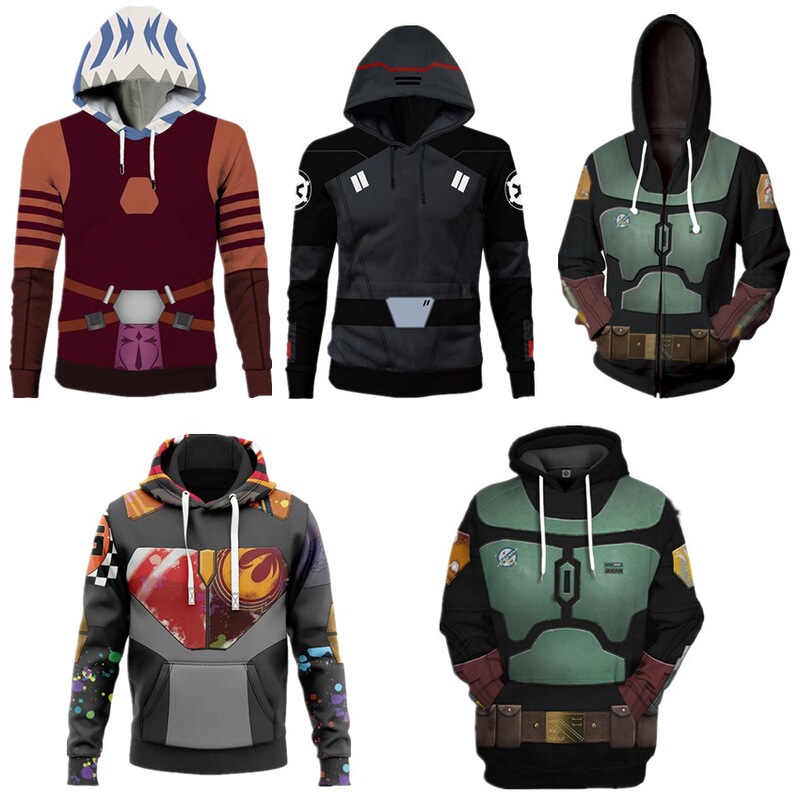 European and American Large Size Boba-Fat Book Mdlr Adult 3D Printed Hooded Sweatshirt Cosplay Anime Sweatshirt