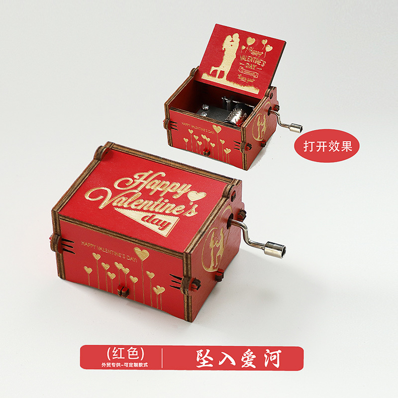 木製オルゴール置物クラシック彫刻手回し音楽ボックスクリスマス工芸品プレゼント現物|undefined