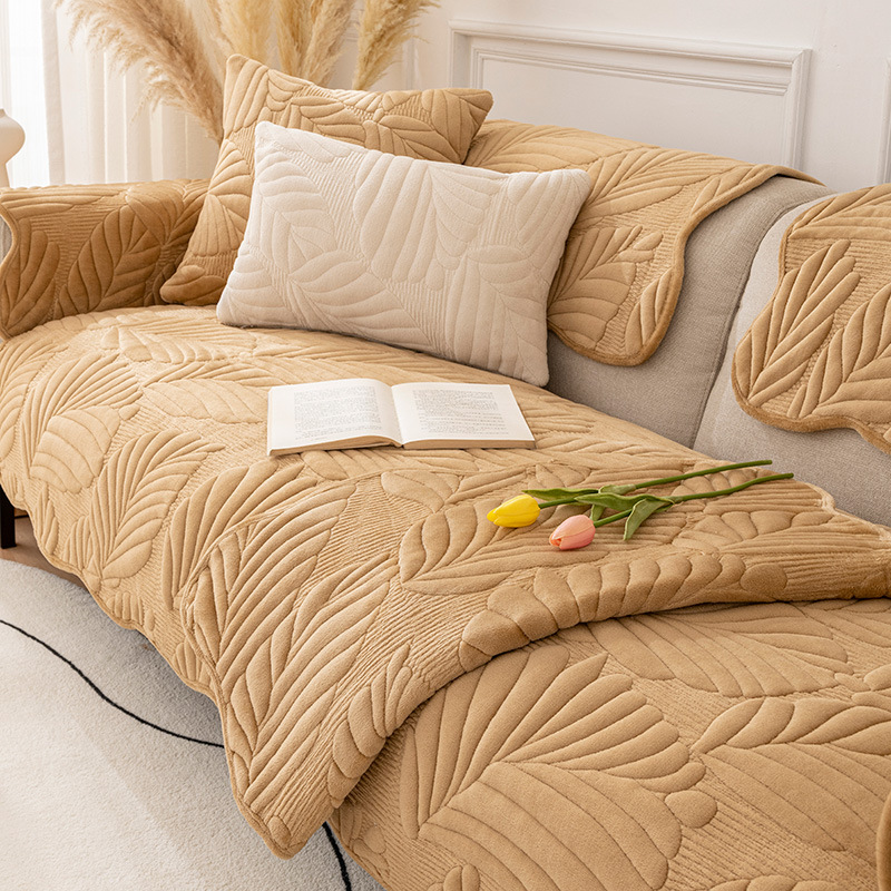 Funda de cojín de terciopelo de leche para sofá, antideslizante, estilo nuevo 2025, funda completa de tela simple y moderna, venta al por mayor transfronteriza