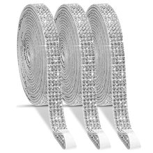 4排钻贴汽车水晶贴内饰水钻带自粘钻条diy饰品配件烫钻背胶闪钻贴