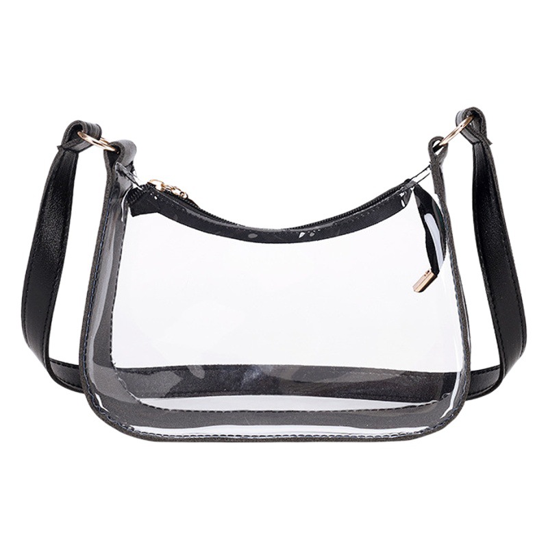 2023 new fashion underarm bag fashion transparent bag shoulder bag portable women's bag simple small bag one-piece delivery