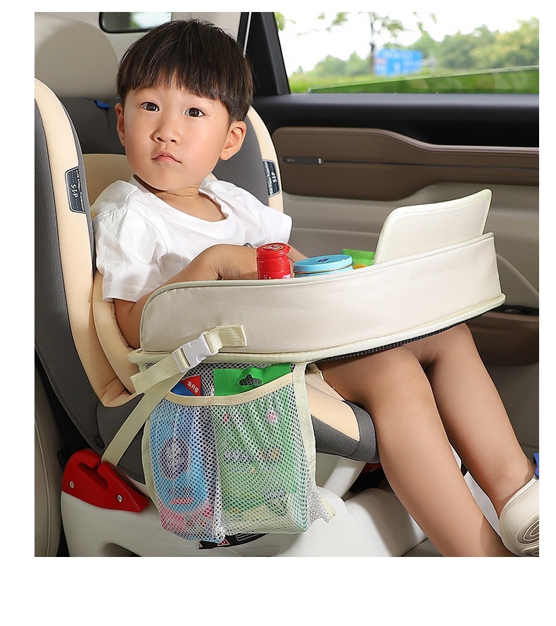 Car Kidsren's Table Seat Tray Kidsren's Car Storage Small Table Waterproof Dinner Plate Multi-Function Stroller Tray