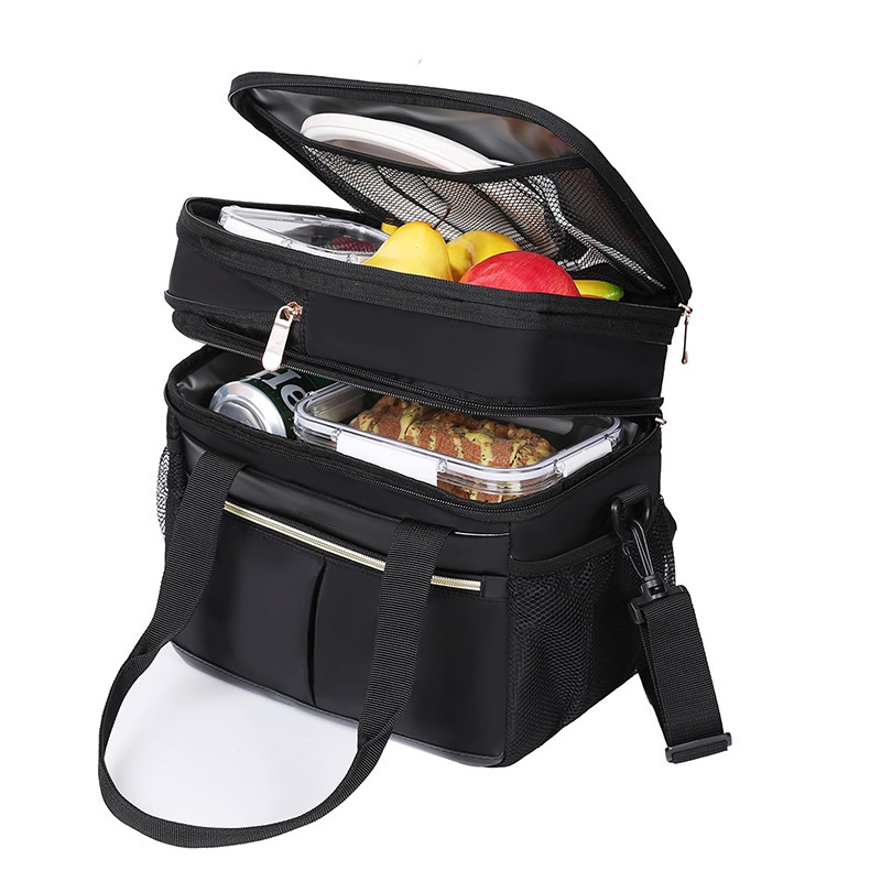 Amazon nueva bolsa de almuerzo de damas bolsa de almuerzo de doble aislamiento bolsa de almuerzo de damas expandible bolsa de almuerzo refrigerada a prueba de fugas
