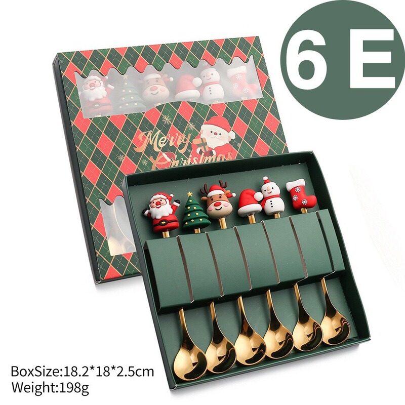 クロスボーダークリスマス食器セットクリスマススプーンフォーククリスマス漫画ステンレス鋼フォークとスプーン高価値のお土産|undefined