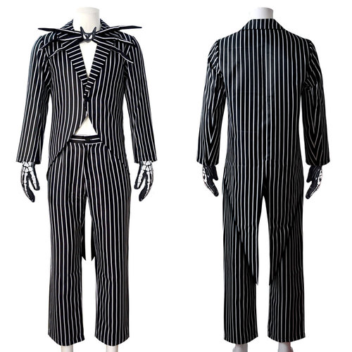 The Nightmare Before Christmas Jack Cos Suit Skeleton Jack Men's Complete Set Christmas Halloween Costume