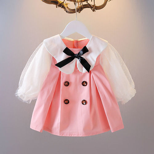 Ladies' Autumn Dress for Girls, Stylish Children's Princess Skirt for Girls Aged 1-3, Baby Doll Skirt, 0-2 Infant Bubble Sleeve Skirt