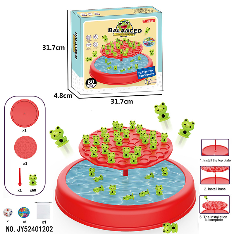 Árbol de equilibrio de rana transfronteriza juegos de mesa de puzzle para niños árbol de equilibrio espacial dobles juguetes de batalla interactivos
