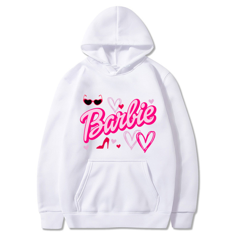 Cross-border AliExpress ebay hot selling female Barbie pattern European and American velvet sweater pocket drawstring printed hoodie Cross-border AliExpress ebay hot selling female Barbie pattern European and American velvet sweater pocket drawstring printed hoodie