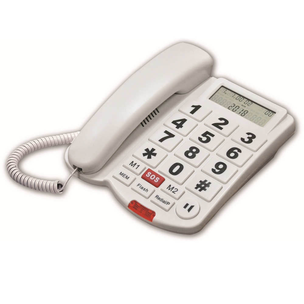 跨境家用办公室座机固定老人电话机有线一键求救来电显示电话批发